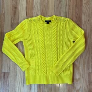 J Crew Women’s Wool‎ Sweater with buttons. Yellow